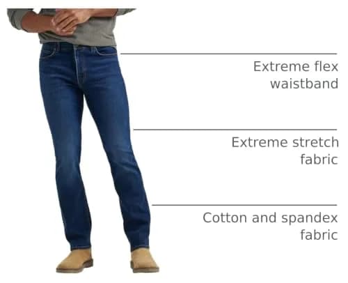 Lee Men's Extreme Motion Regular Straight Jean Night Owl 36W x 29L | Stretch Fabric for All-Day Comfort thumbnail 4