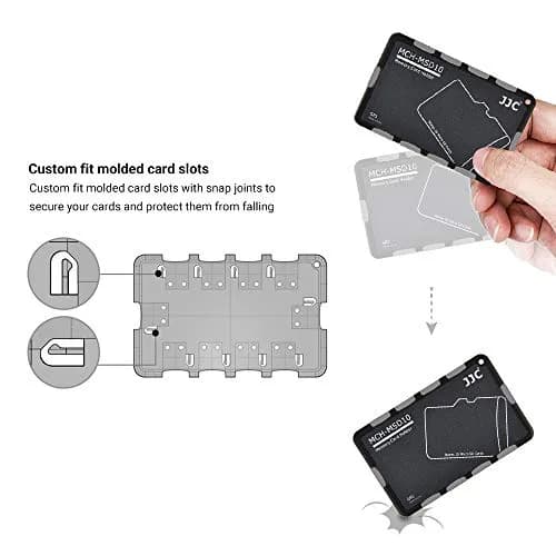 JJC 10-Slot Micro SD Card Holder Case | Ultra Slim Credit Card Size Lightweight Portable TF MSD Memory Card Storage thumbnail 5