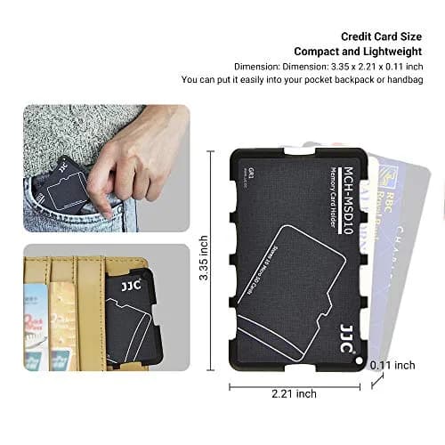 JJC 10-Slot Micro SD Card Holder Case | Ultra Slim Credit Card Size Lightweight Portable TF MSD Memory Card Storage thumbnail 6
