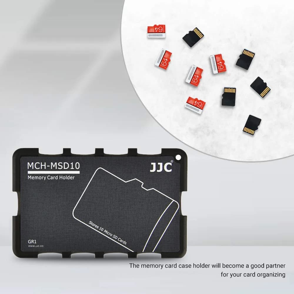 JJC 10-Slot Micro SD Card Case Organizer | Credit Card Size, Ultra-Thin, Lightweight - view 2