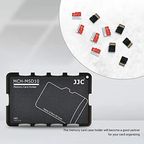 JJC 10-Slot Micro SD Card Holder Case | Ultra Slim Credit Card Size Lightweight Portable TF MSD Memory Card Storage thumbnail 2