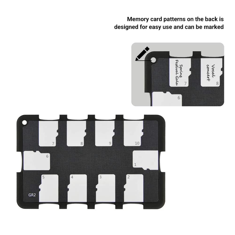 JJC 10-Slot Micro SD Card Case Organizer | Credit Card Size, Ultra-Thin, Lightweight - view 4