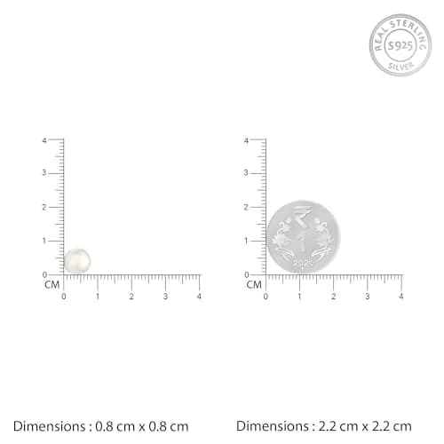 GIVA Sterling Silver Pearl Stud Earrings 8mm (0.31 inches) | Classic Elegance for Everyday Wear thumbnail 5