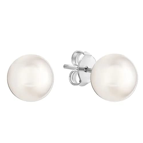 GIVA Sterling Silver Pearl Stud Earrings 8mm (0.31 inches) | Classic Elegance for Everyday Wear thumbnail 1