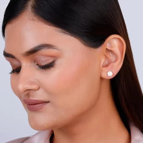 GIVA Sterling Silver Pearl Stud Earrings 8mm (0.31 inches) | Classic Elegance for Everyday Wear thumbnail 2