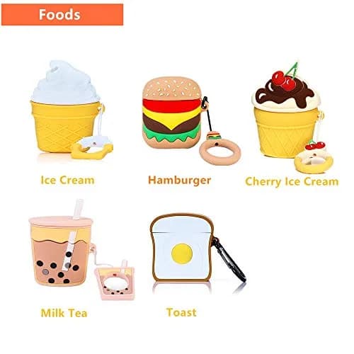 LEWOTE Silicone Case Compatible for Apple Airpods 1&2 | Cute Fruit & Vegetable Series (Smile Avocado) | Impact Absorbent 5g thumbnail 3