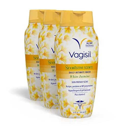 Vagisil Scentsitive Scents Feminine Wash, White Jasmine, 12 Fl Oz (3 Pack) | Gentle, Moisturizing & Hypoallergenic thumbnail 1