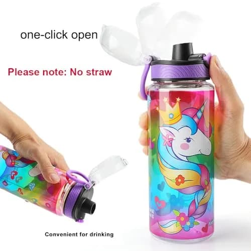 Home Tune 23oz Unicorn Water Bottle for Kids | Leak-Proof, BPA Free, Easy Clean thumbnail 5