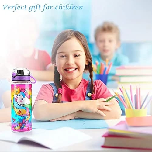 Home Tune 23oz Unicorn Water Bottle for Kids | Leak-Proof, BPA Free, Easy Clean thumbnail 8