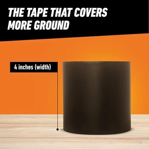 Gorilla Waterproof Patch & Seal Tape, Black, 4" x 10' (Pack of 4) | Permanent Weather Resistant Seal for Leaks and Repairs thumbnail 6