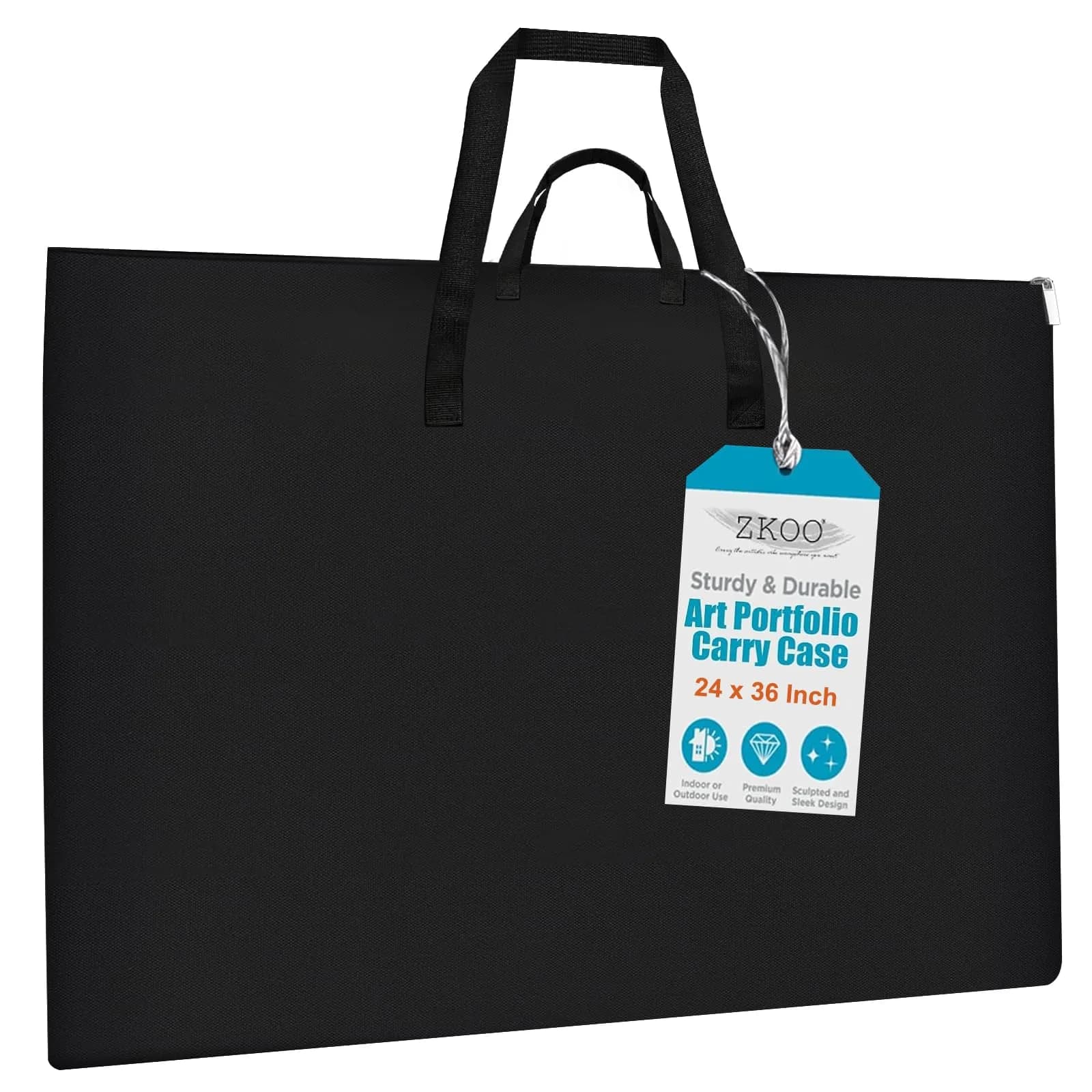 ZKOO Large Art Portfolio Bag 61 x 76 cm (24 x 36 Inch) | Waterproof Black Canvas Carrier Case - main product image