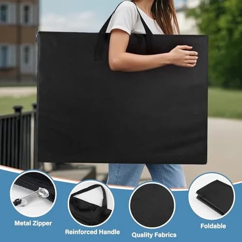 ZKOO Large Art Portfolio Bag 61 x 76 cm (24 x 36 Inch) | Waterproof Black Canvas Carrier Case thumbnail 4