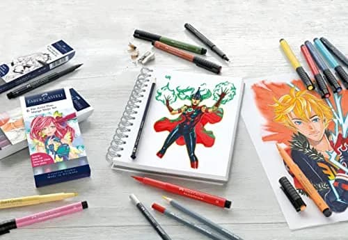 Faber-Castell Comic Illustration Set - The Famazings Superhero Comic Book Drawing Kit - Draw with Pitt Artist Pens & Goldfaber Coloring Pencils | Beginner Comic Art Kit thumbnail 4