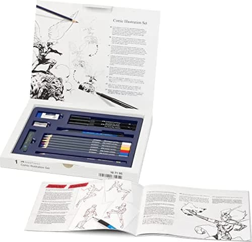 Faber-Castell Comic Illustration Set - The Famazings Superhero Comic Book Drawing Kit - Draw with Pitt Artist Pens & Goldfaber Coloring Pencils | Beginner Comic Art Kit thumbnail 2