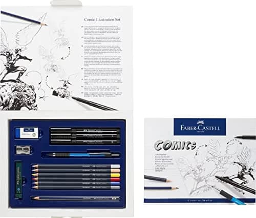 Faber-Castell Comic Illustration Set - The Famazings Superhero Comic Book Drawing Kit - Draw with Pitt Artist Pens & Goldfaber Coloring Pencils | Beginner Comic Art Kit thumbnail 3