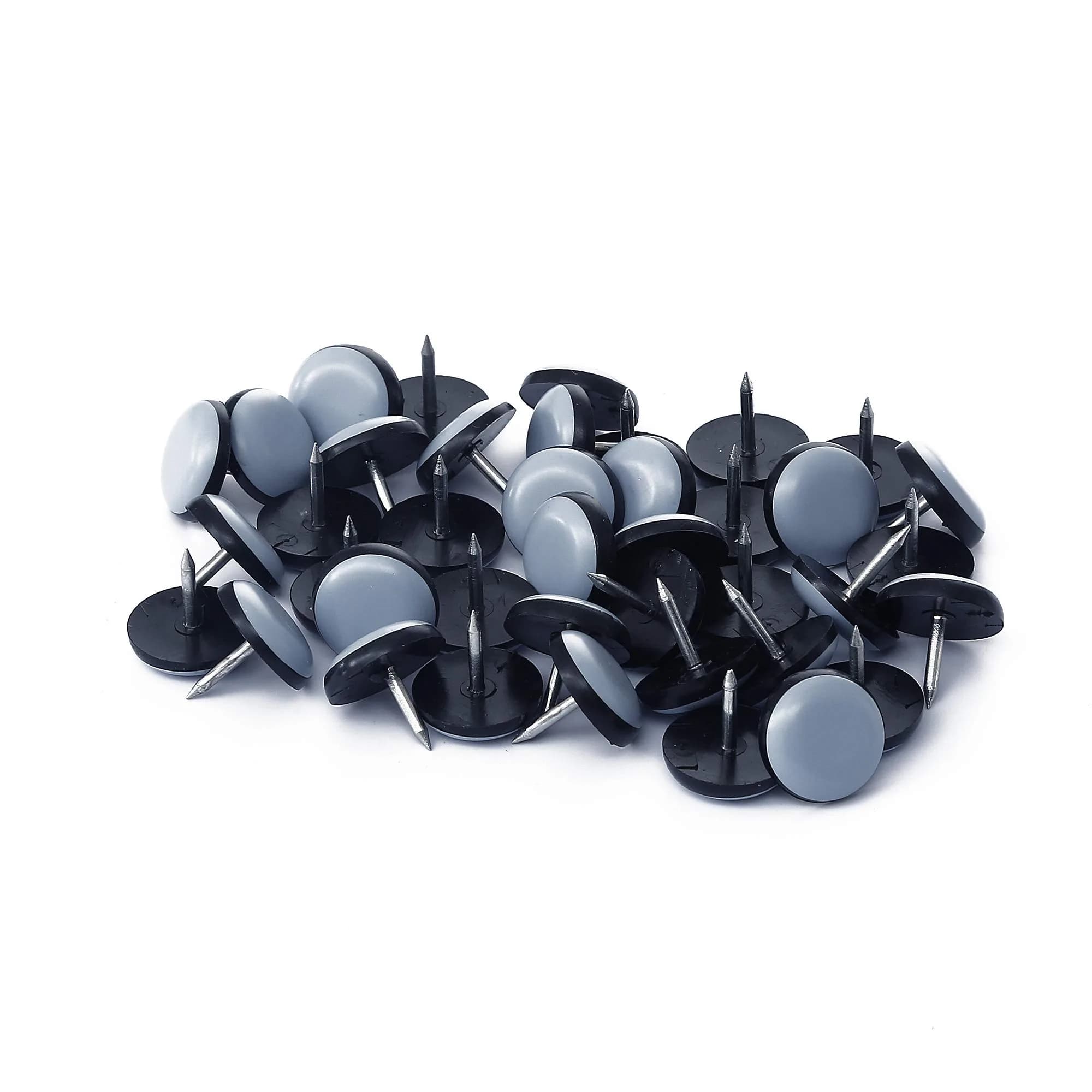Furnigear Furniture Sliders for Carpet Surface | Heavy Duty PTFE Floor Protector (3/4" Nail, 40pcs) — Grayish Blue