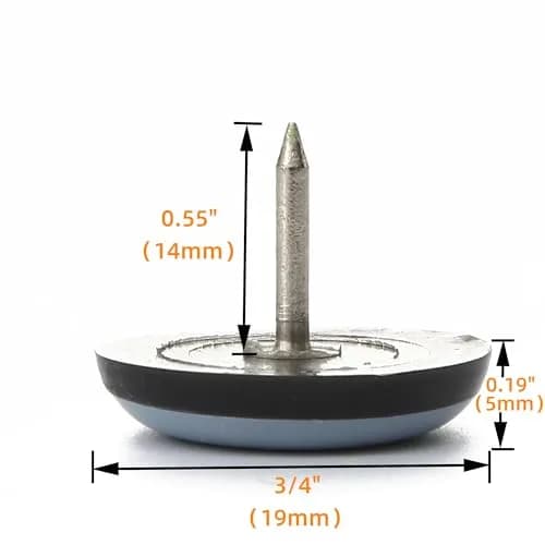 Furnigear Furniture Sliders for Carpet Surface | Heavy Duty PTFE Floor Protector (3/4" Nail, 40pcs) thumbnail 3