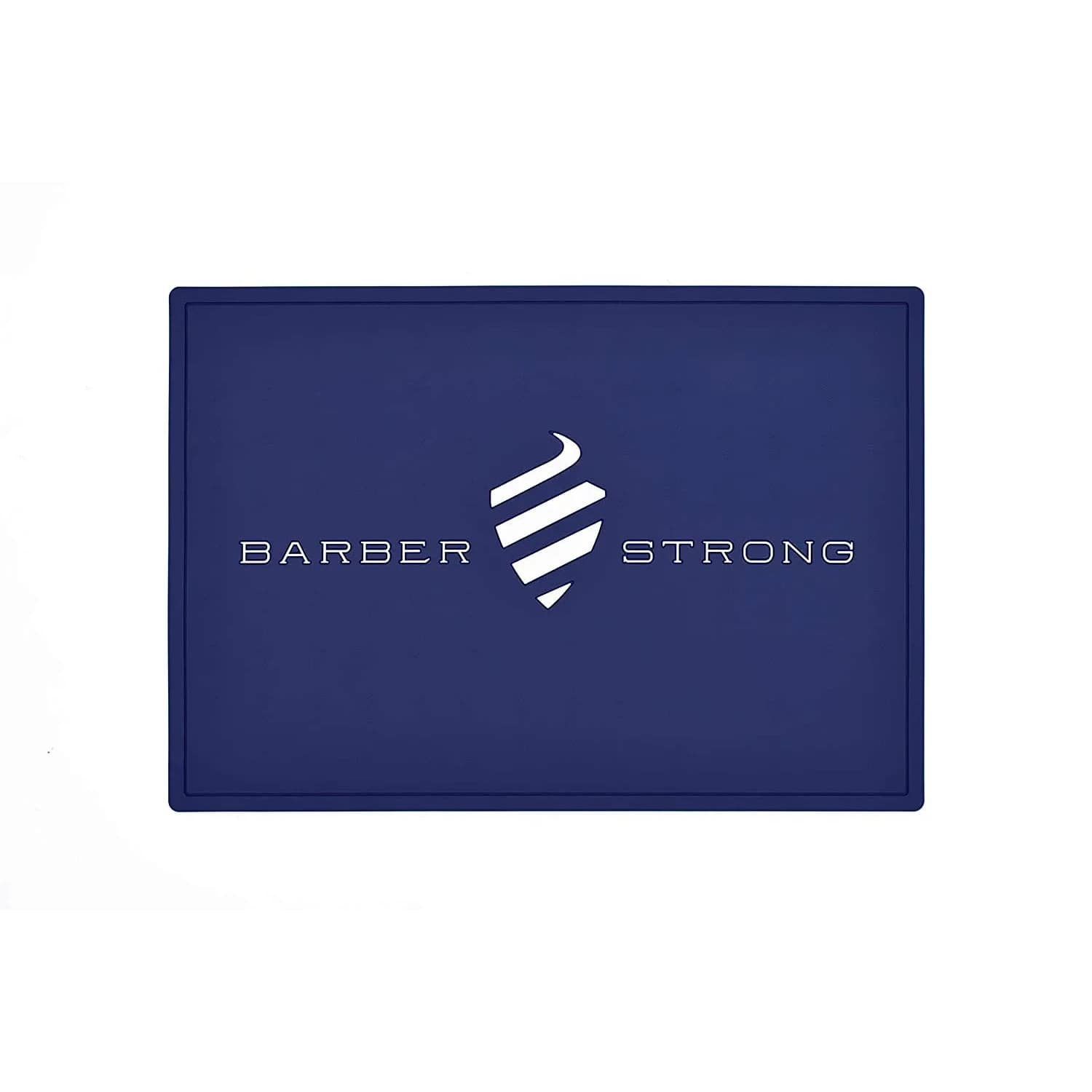 Barber Strong The Barber Mat 19" x 13" Black | Non-Slip Countertop Workstation Mat for Clippers & Hair Cutting Tools — Blue