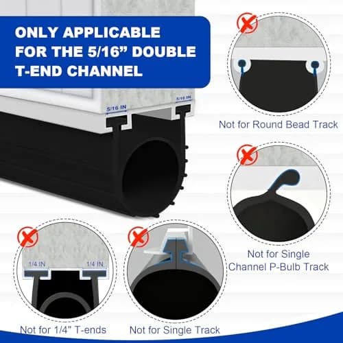 DGSL Garage Door Bottom Seal, 16 FT | Heavy Duty Rubber Weatherproofing for Airtight & Watertight Seal thumbnail 4