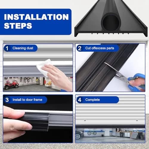 DGSL Garage Door Bottom Seal, 16 FT | Heavy Duty Rubber Weatherproofing for Airtight & Watertight Seal thumbnail 6