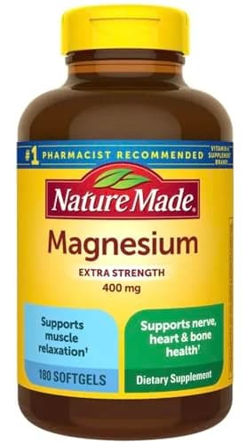 Nature Made Extra Strength Magnesium 400 mg 180 Count (Pack of 1) | Supports Nerve, Muscle, Heart and Bone Health thumbnail 1