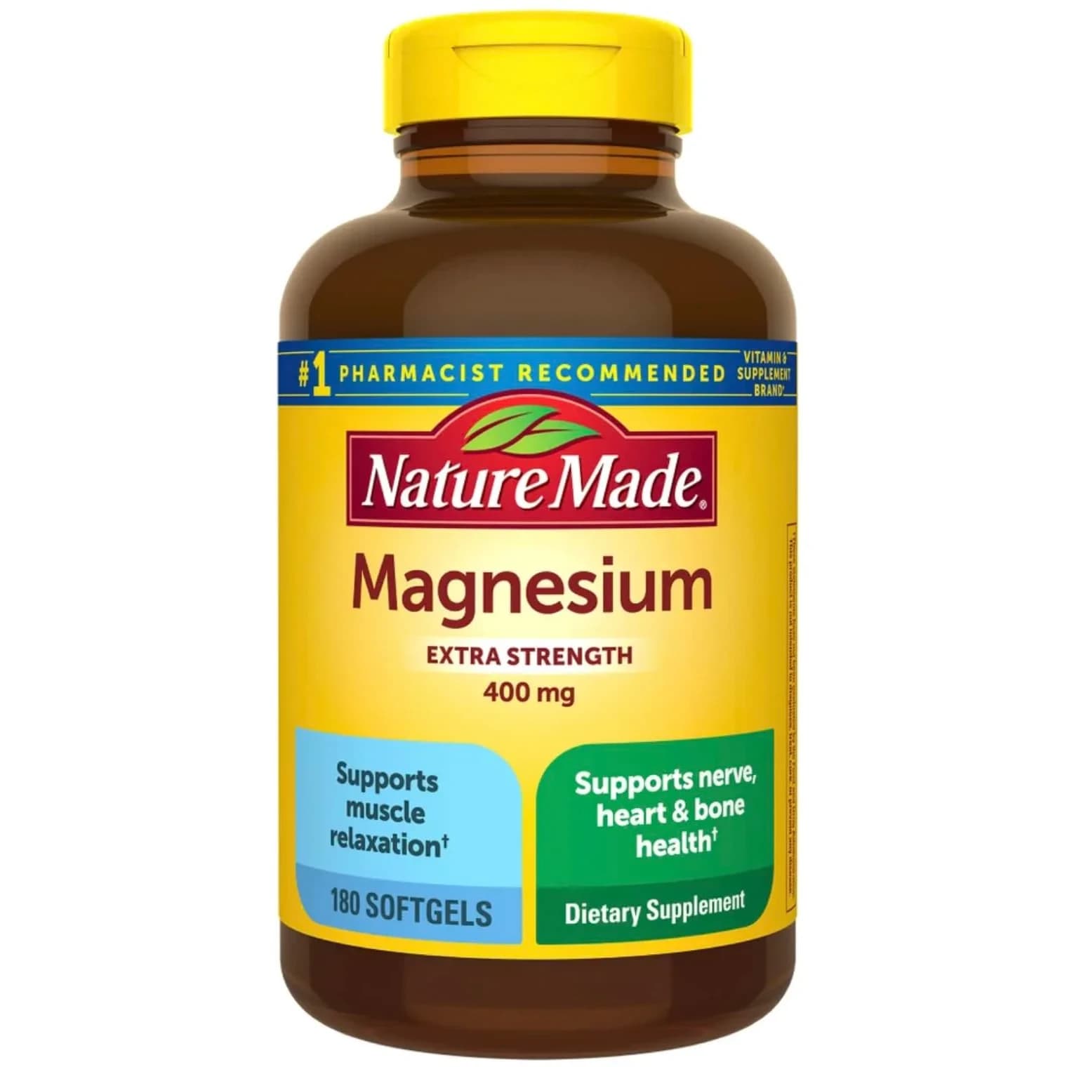 Nature Made Extra Strength Magnesium 400 mg 180 Count (Pack of 1) | Supports Nerve, Muscle, Heart and Bone Health - main product image