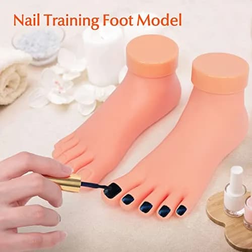 Krofaue Flexible Soft Silicone Fake Foot Model for Nail Practice | 1 Pair (280g) thumbnail 3