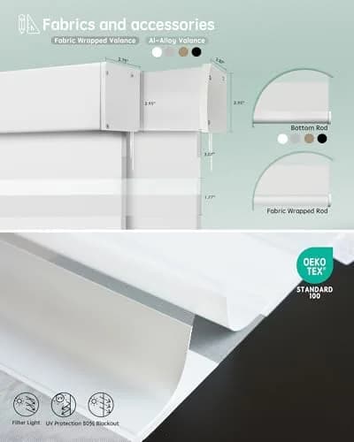 Yoolax Motorized Zebra Blinds with Remote | Room Darkening Smart Blinds for Home & Office thumbnail 5