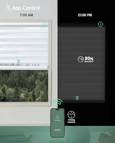 Yoolax Motorized Zebra Blinds with Remote | Room Darkening Smart Blinds for Home & Office thumbnail 4