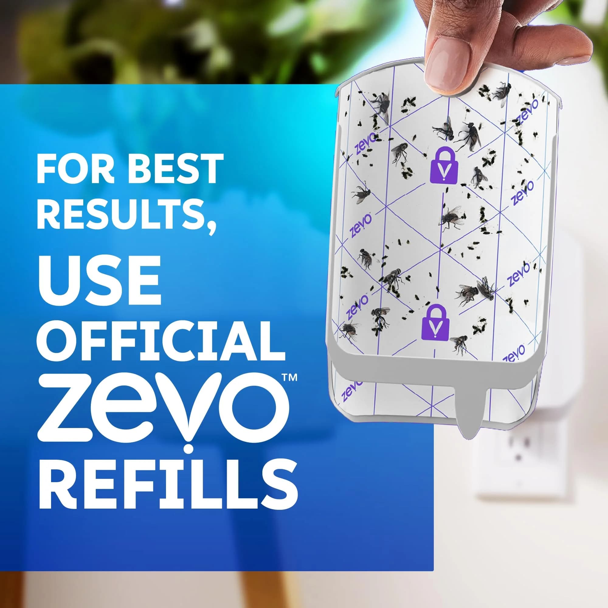 Zevo Flying Insect Trap with Refill | Catches Fruit Flies, Gnats & House Flies 24/7 | 1 Device & 1 Cartridge - view 5