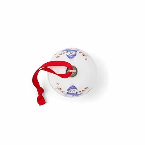 Portmeirion Christmas Bauble Gathered Around Snowman 2.6" Bone China Festive Decor thumbnail 2