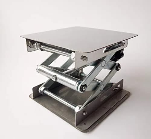 SUCOHANS 4" x 4" Stainless Steel Lab Jack Lift Stand Table Scissor Stand Platform 10cm (4") | Precision Height Adjustment for Labs thumbnail 3