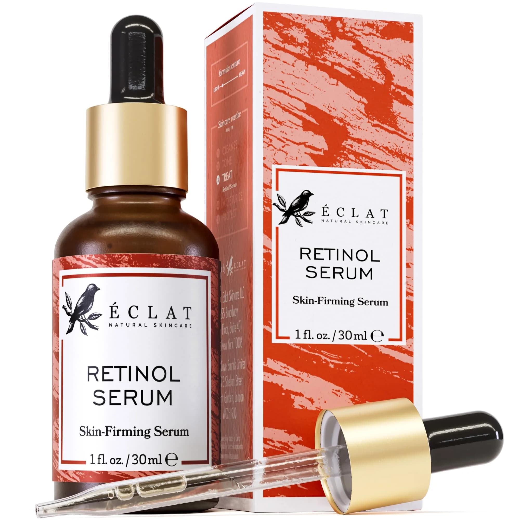 Eclat Skincare Renewing Retinol Serum 30ml (1 Fl Oz) | Anti-Aging Face Serum with Hyaluronic Acid & Aloe Vera - main product image