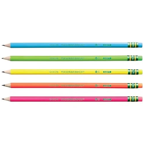 Ticonderoga Wood-Cased Pencils, Pre-Sharpened | Bright Neon Colors, #2 Graphite, Kid-Safe, 18 Count thumbnail 3