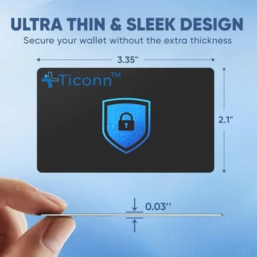 TICONN RFID Blocking Card 4 Pack | Anti-Theft NFC Credit Card Protector for Wallets & Passports thumbnail 4
