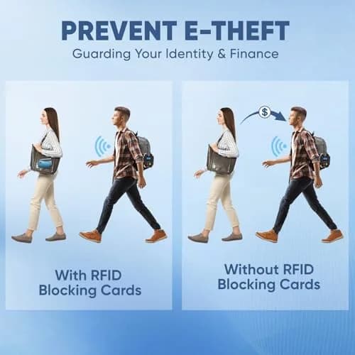 TICONN RFID Blocking Card 4 Pack | Anti-Theft NFC Credit Card Protector for Wallets & Passports thumbnail 5