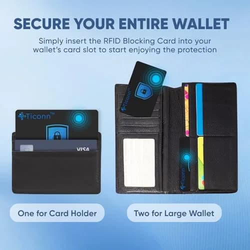 TICONN RFID Blocking Card 4 Pack | Anti-Theft NFC Credit Card Protector for Wallets & Passports thumbnail 6