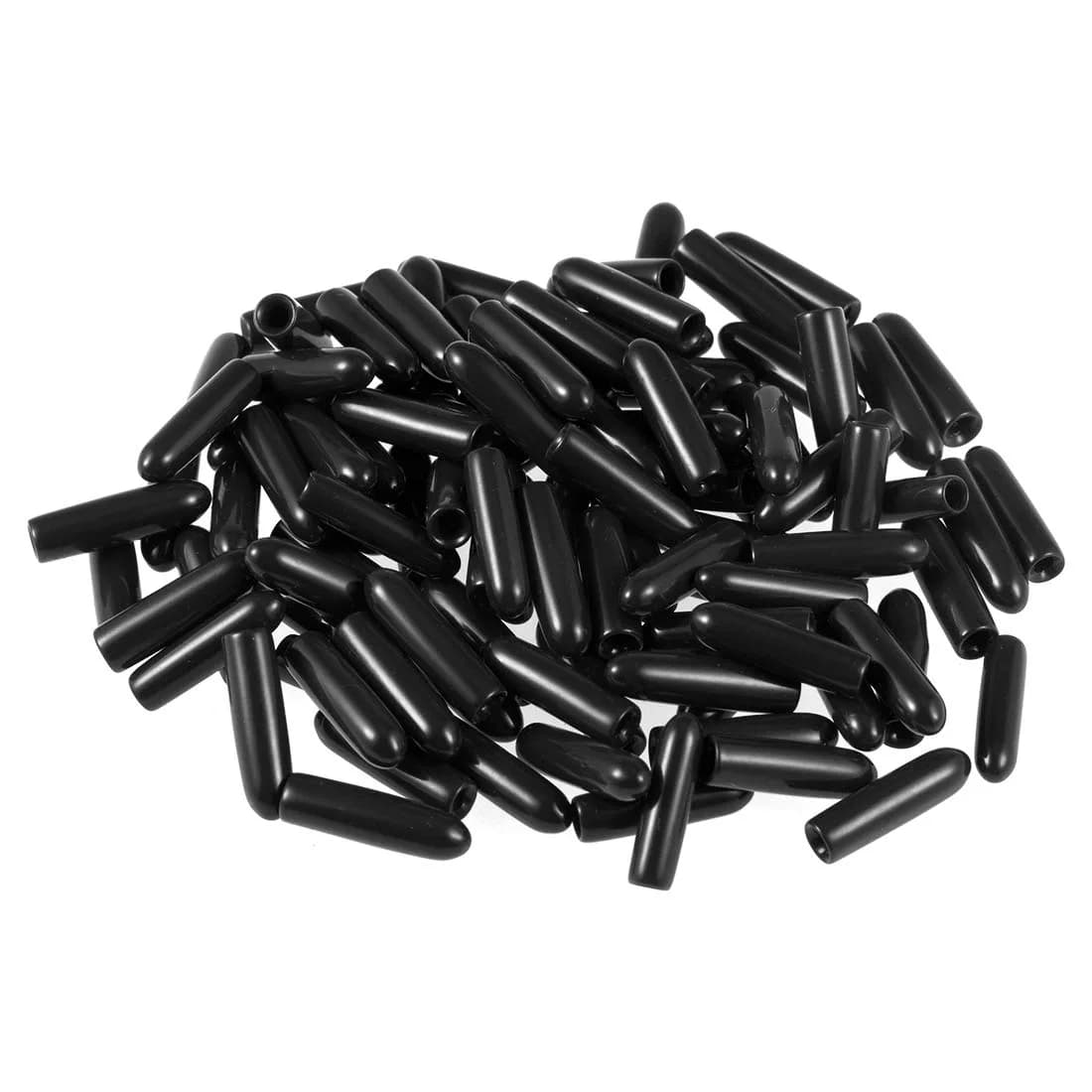 uxcell 100pcs Black Vinyl Round Tube End Caps 3mm ID | Protects Floors and Threads — Black