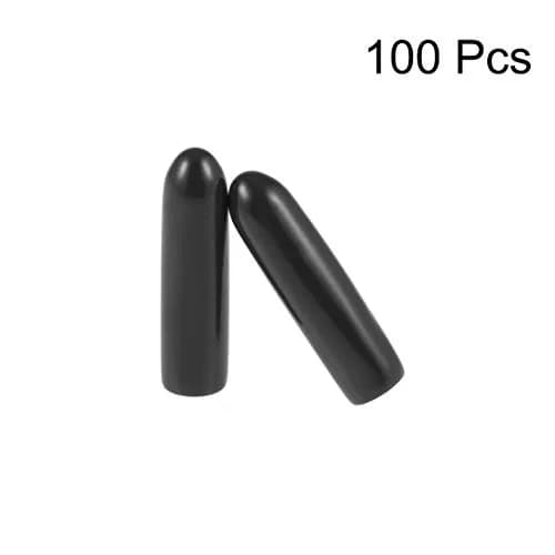 uxcell Black 100pcs Rubber End Caps 2mm ID Vinyl Round Tube Bolt Cap Cover Screw Thread Protectors | Protects Floors & Furniture thumbnail 2