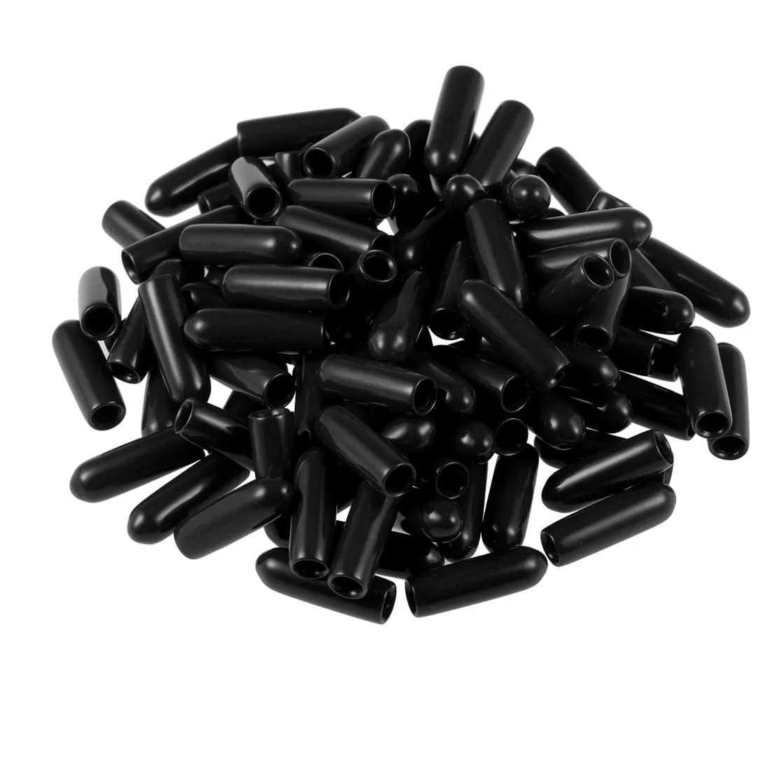 uxcell 100pcs Black Vinyl Round Tube End Caps 3mm ID | Protects Floors and Threads — Black