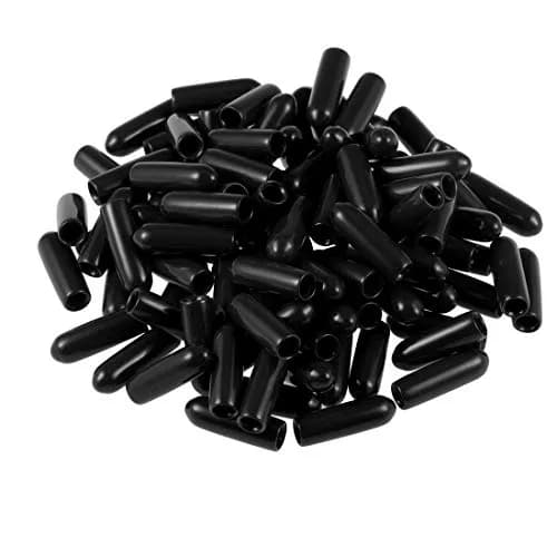 uxcell 100pcs Black Vinyl Round Tube End Caps 3mm ID | Protects Floors and Threads thumbnail 1