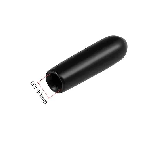uxcell 100pcs Black Vinyl Round Tube End Caps 3mm ID | Protects Floors and Threads thumbnail 3
