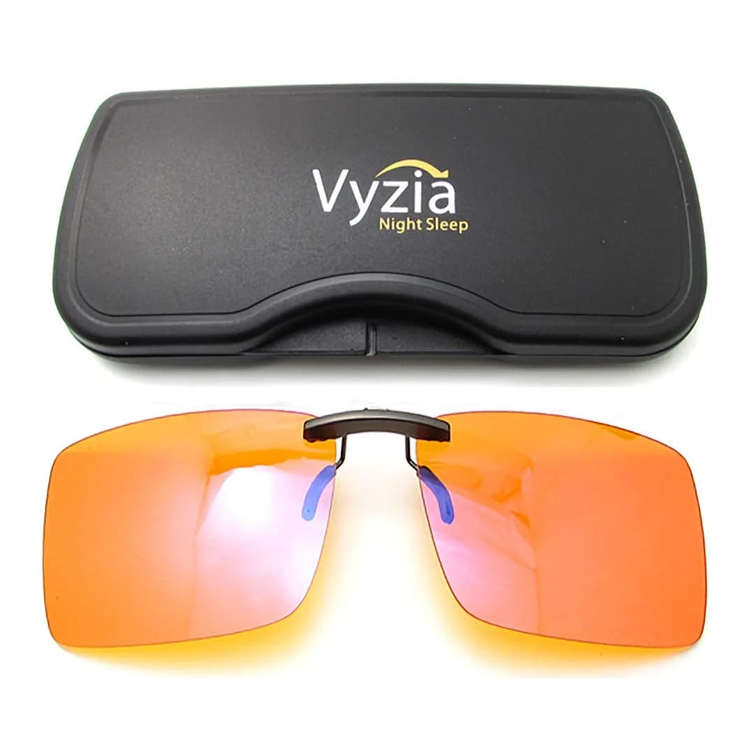Vyzia Orange Clip-On Blue Light Blocking Glasses for Sleep | 60mm (2.36in) Lens Width - main product image