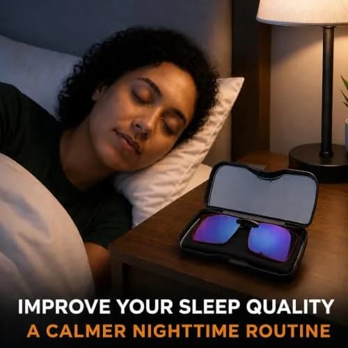Vyzia Orange Clip-On Blue Light Blocking Glasses for Sleep | 60mm (2.36in) Lens Width thumbnail 4