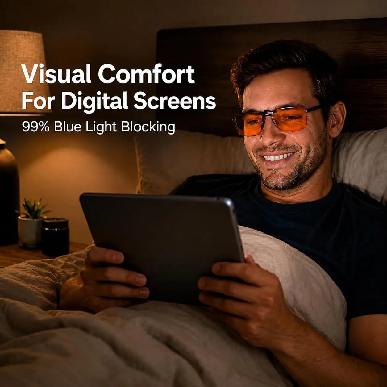 Vyzia Orange Clip-On Blue Light Blocking Glasses for Sleep | 60mm (2.36in) Lens Width - view 6