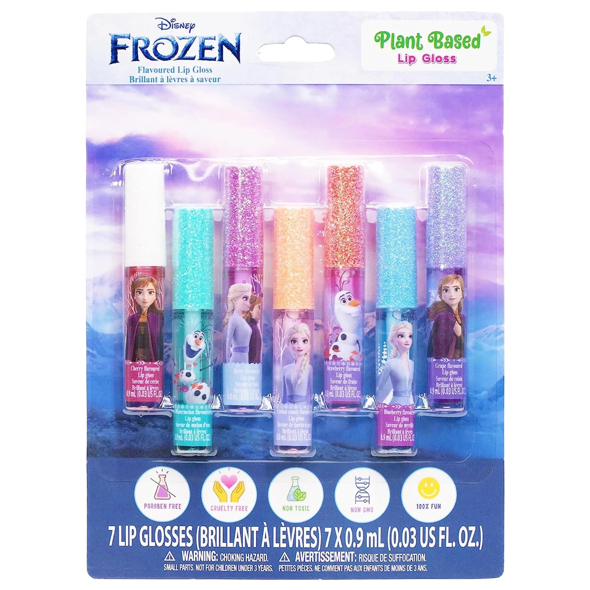 Townley Girl Disney Frozen Lip Gloss Set 7-Piece 0.21 Fl Oz (Pack of 1) | Plant-Based Vegan Formula - main product image