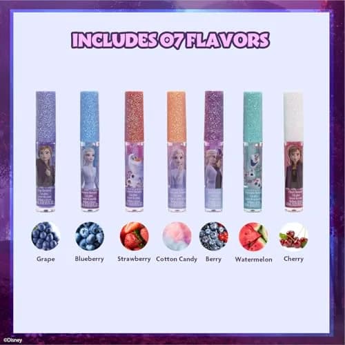 Townley Girl Disney Frozen Lip Gloss Set 7-Piece 0.21 Fl Oz (Pack of 1) | Plant-Based Vegan Formula thumbnail 2