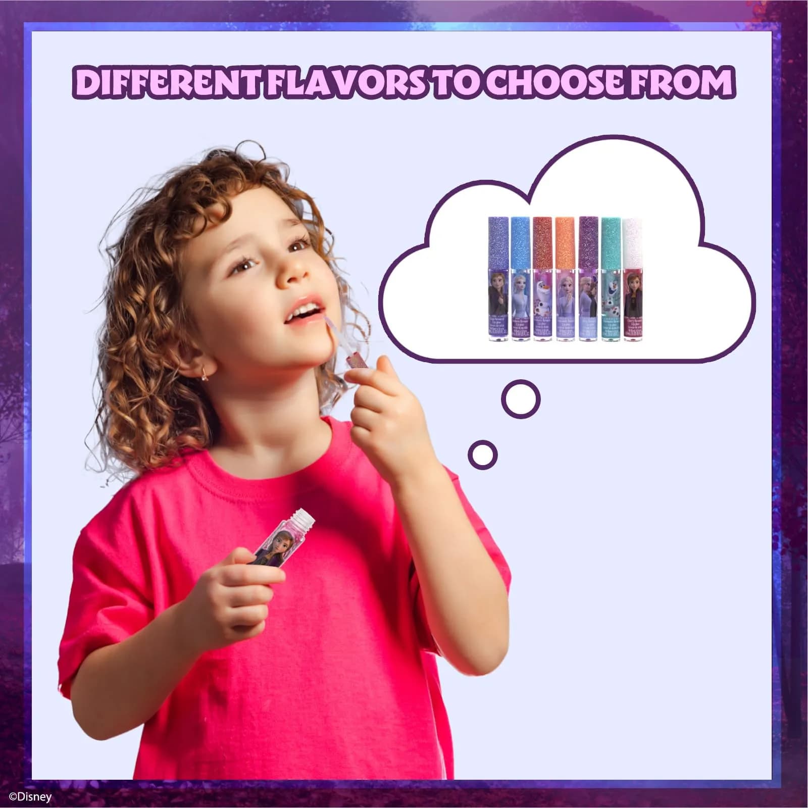 Townley Girl Disney Frozen Lip Gloss Set 7-Piece 0.21 Fl Oz (Pack of 1) | Plant-Based Vegan Formula - view 4