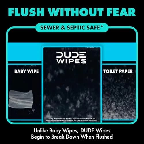 DUDE Wipes Mint Chill Adult Flushable Wet Wipes 48 Count | Refreshing, Plant-Based, Sewer & Septic Safe thumbnail 4