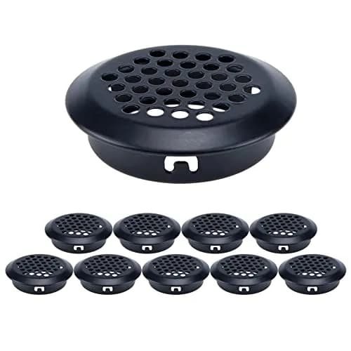 MY MIRONEY 10PCS Black Circular Soffit Air Vents, 1.4" Mounting Diameter | Durable Stainless Steel Vent for Cabinets & Offices thumbnail 1